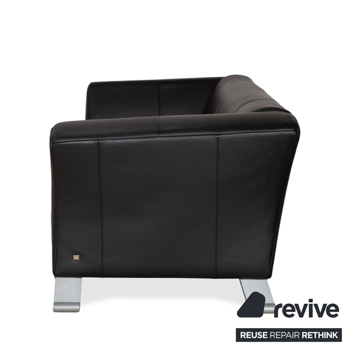 Rolf Benz 322 Leder Zweisitzer Dreisitzer Schwarz Sofa Couch