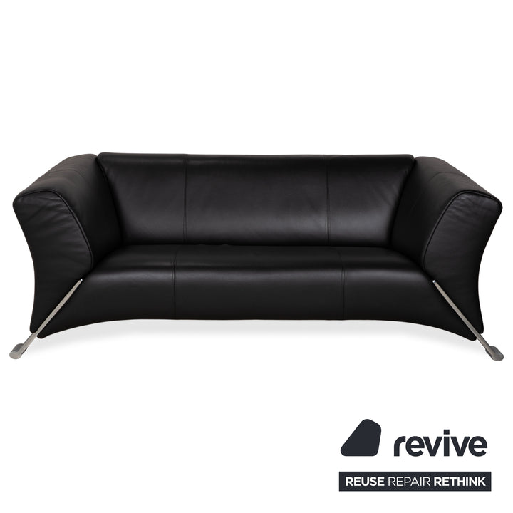 Rolf Benz 322 Leder Zweisitzer Dreisitzer Schwarz Sofa Couch