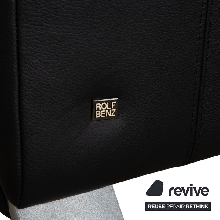 Rolf Benz 322 Leder Zweisitzer Dreisitzer Schwarz Sofa Couch