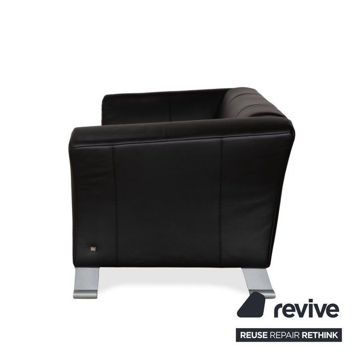 Rolf Benz 322 Leather Two-Seater Three-Seater Black Sofa Couch