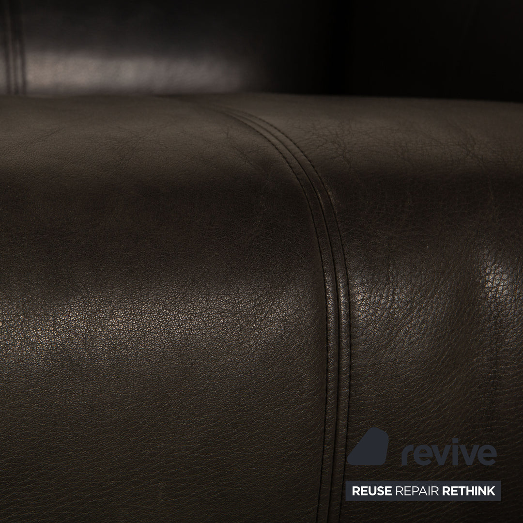 Rolf Benz 322 leather two-seater gray sofa couch