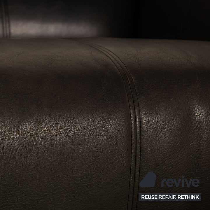 Rolf Benz 322 leather two-seater gray sofa couch