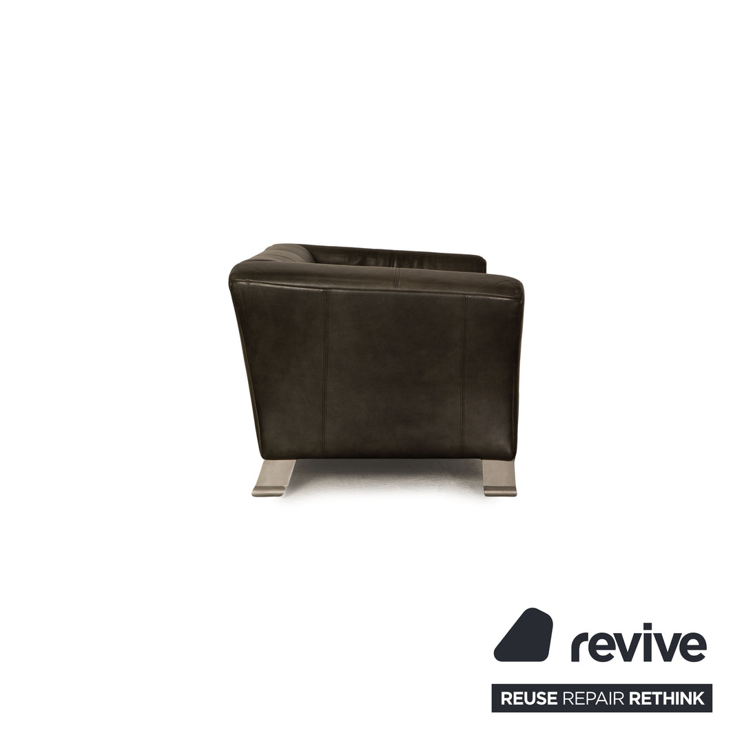 Rolf Benz 322 leather two-seater gray sofa couch