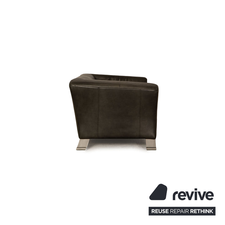 Rolf Benz 322 leather two-seater gray sofa couch