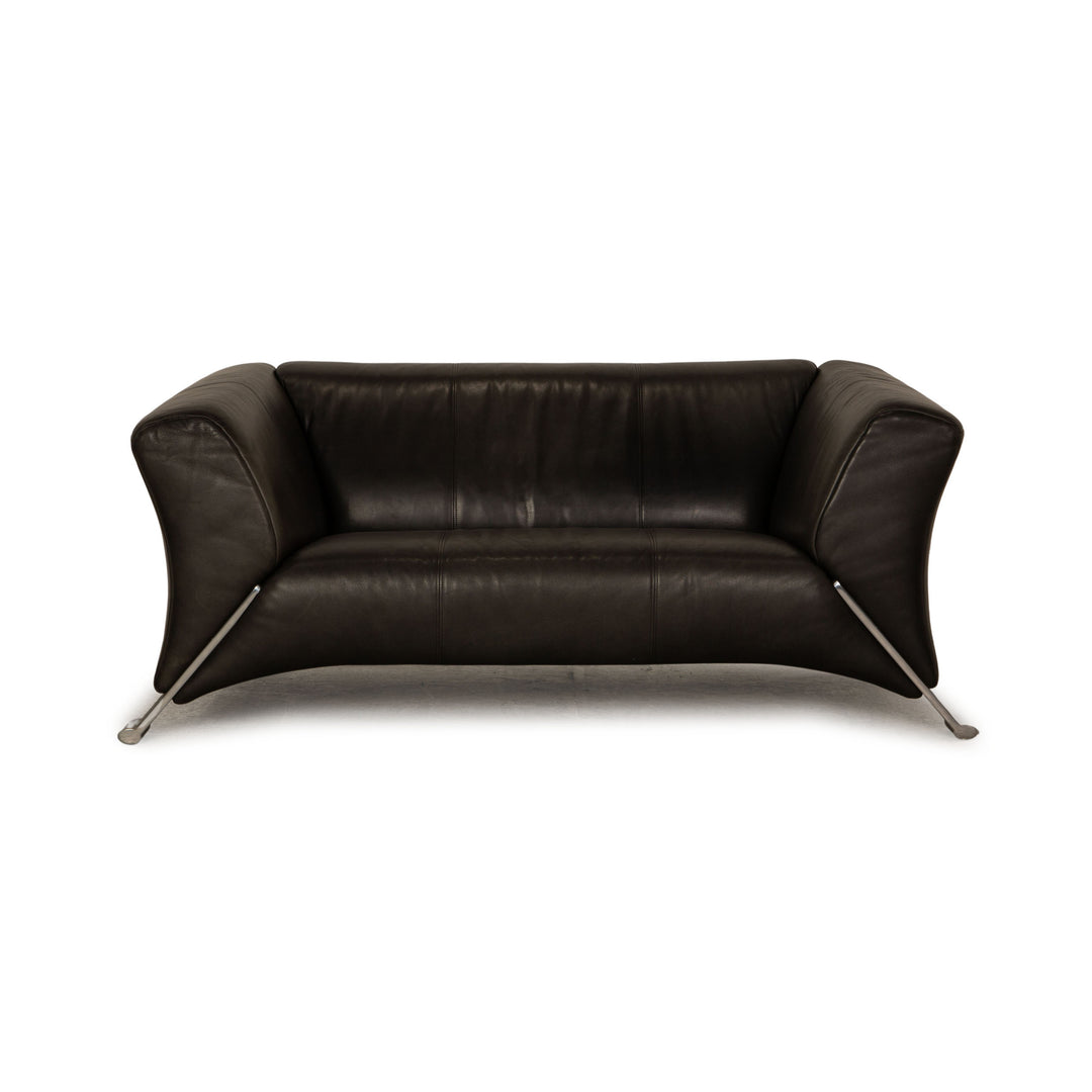 Rolf Benz 322 leather two-seater gray sofa couch