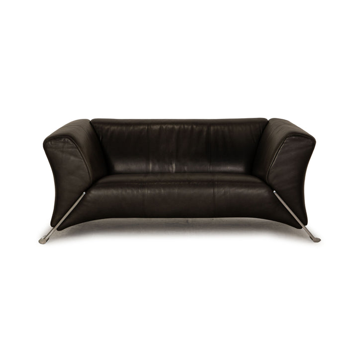 Rolf Benz 322 leather two-seater gray sofa couch