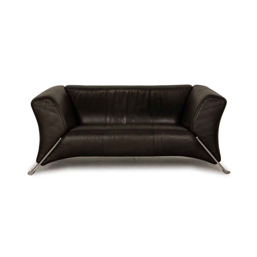 Rolf Benz 322 Leder Zweisitzer Grau Sofa Couch