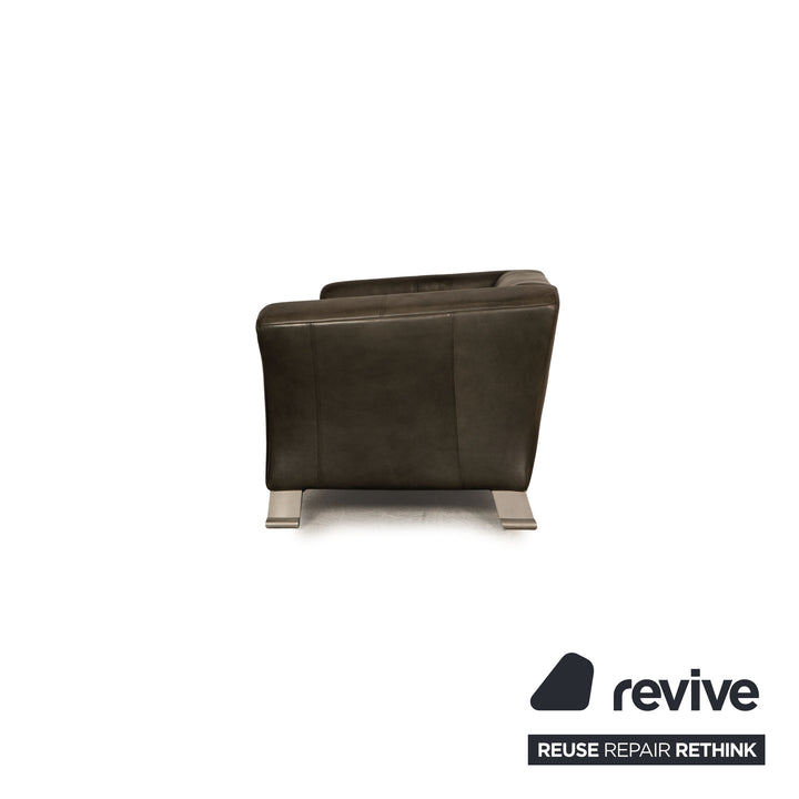 Rolf Benz 322 leather two-seater gray sofa couch
