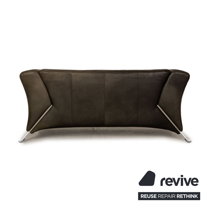 Rolf Benz 322 leather two-seater gray sofa couch