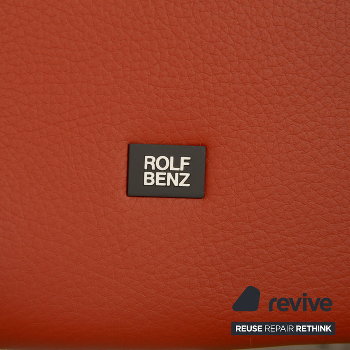 Rolf Benz 322 Leather Two Seater Orange Red Sofa Couch