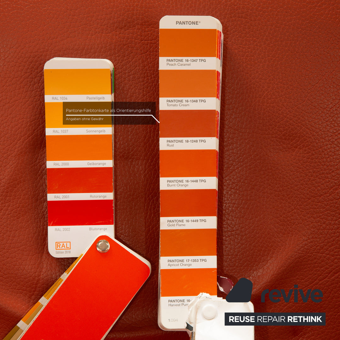 Rolf Benz 322 Leather Two Seater Orange Red Sofa Couch