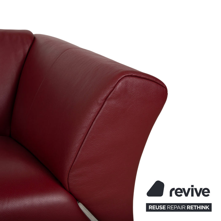 Rolf Benz 322 Leder Zweisitzer Rot Sofa Couch