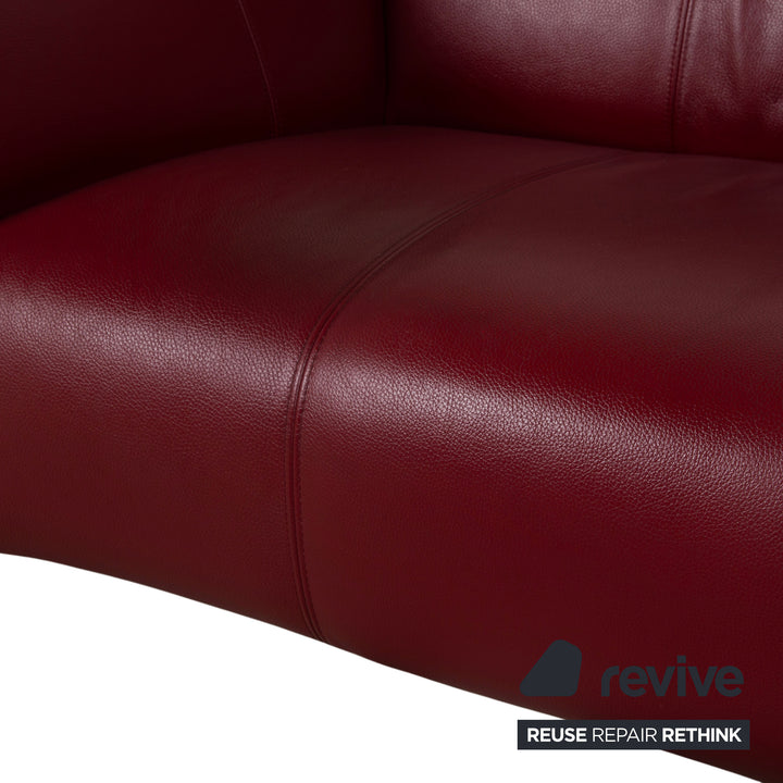 Rolf Benz 322 Leder Zweisitzer Rot Sofa Couch