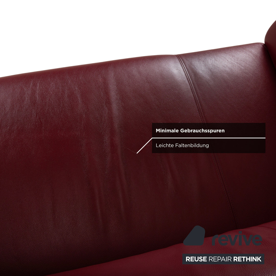 Rolf Benz 322 Leder Zweisitzer Rot Sofa Couch