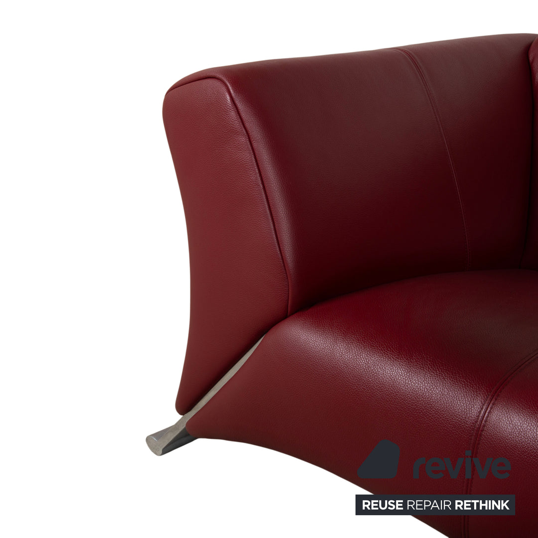 Rolf Benz 322 Leder Zweisitzer Rot Sofa Couch