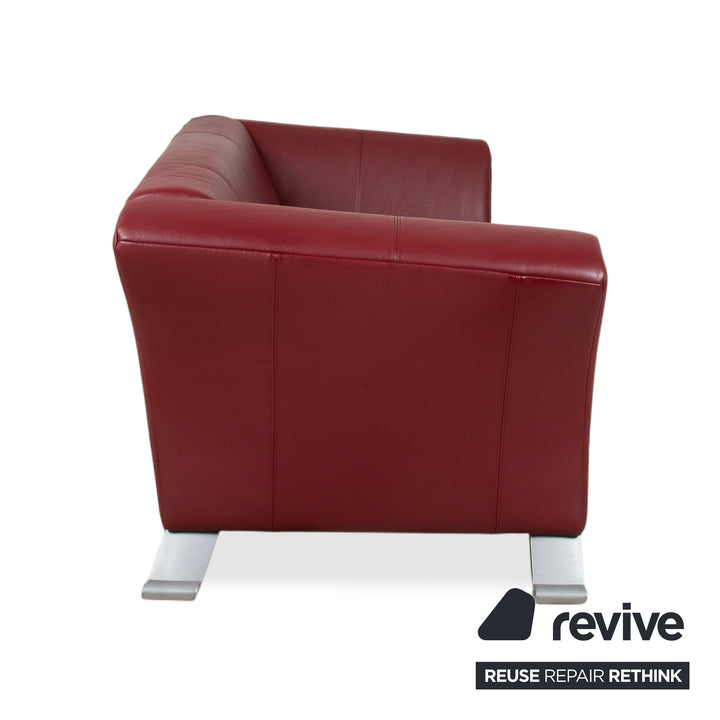 Rolf Benz 322 Leder Zweisitzer Rot Sofa Couch
