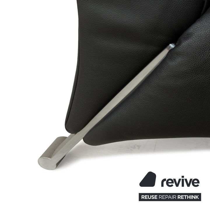 Rolf Benz 322 Leder Zweisitzer Schwarz Anthrazit Sofa Couch