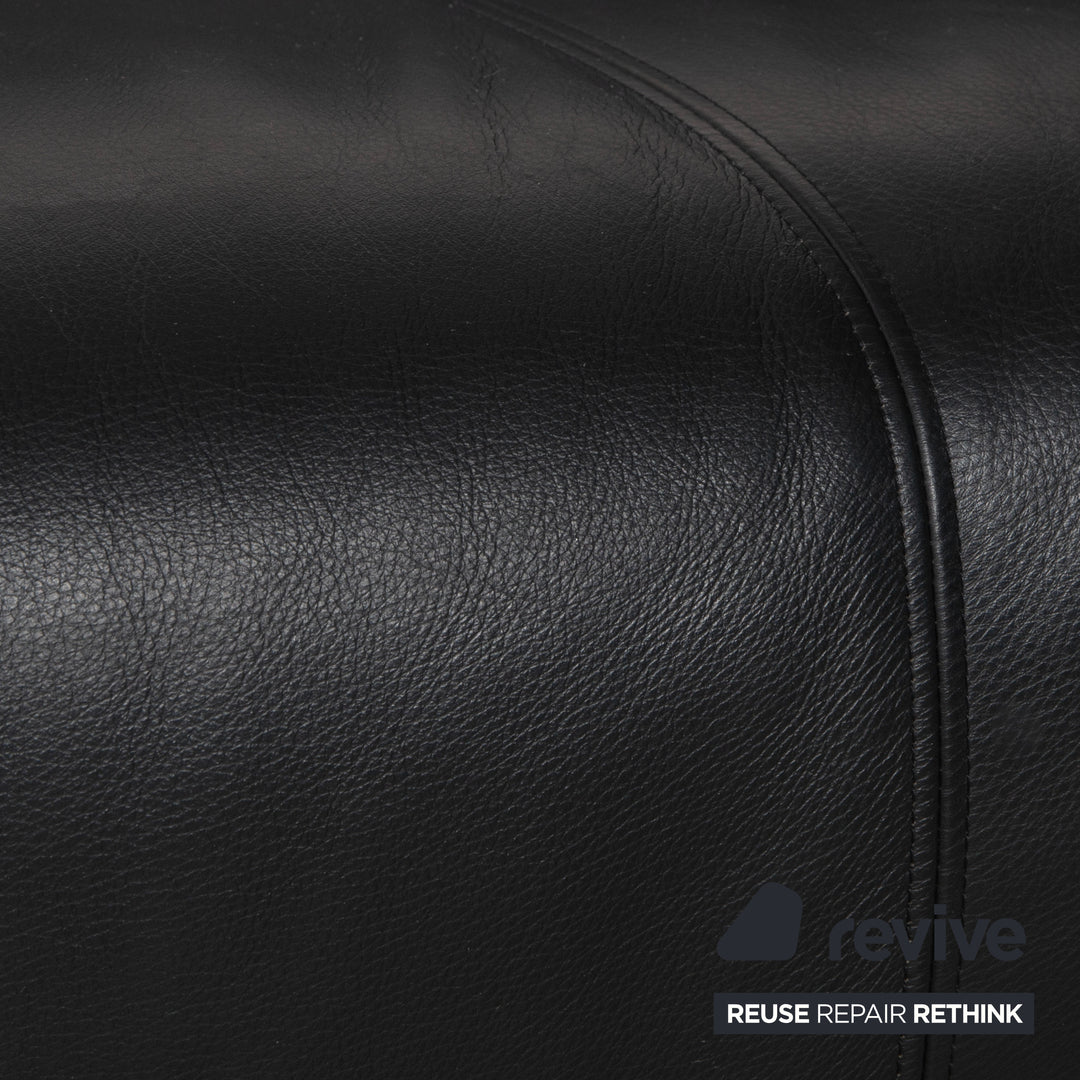 Rolf Benz 322 leather two-seater black sofa couch