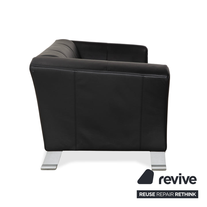 Rolf Benz 322 Leder Zweisitzer Schwarz Sofa Couch
