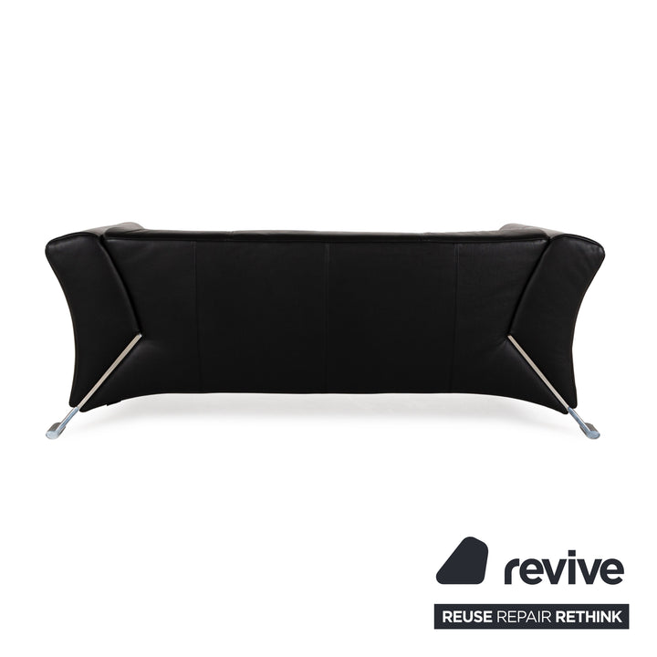 Rolf Benz 322 leather two-seater black sofa couch