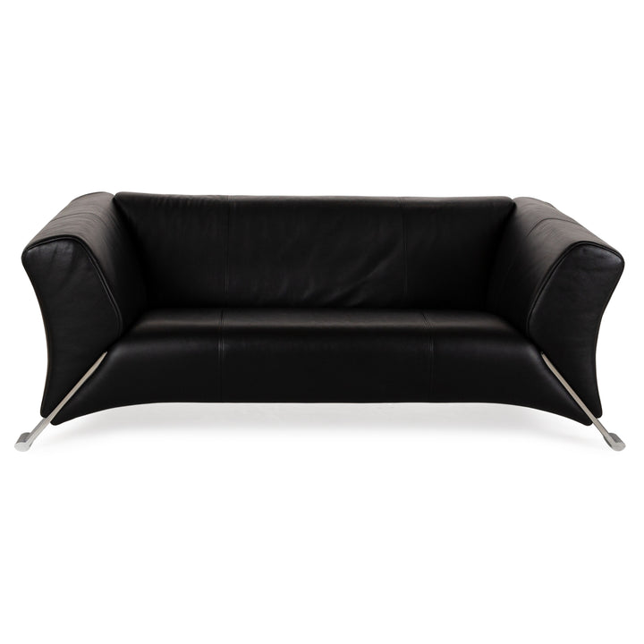 Rolf Benz 322 leather two-seater black sofa couch