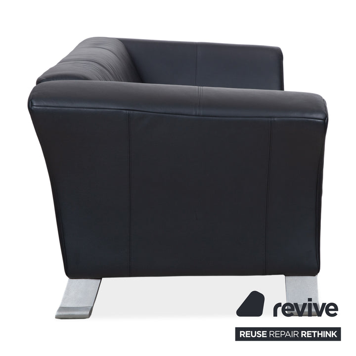 Rolf Benz 322 Leder Zweisitzer Schwarz Sofa Couch