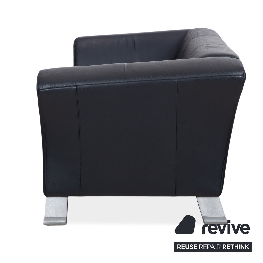 Rolf Benz 322 Leder Zweisitzer Schwarz Sofa Couch
