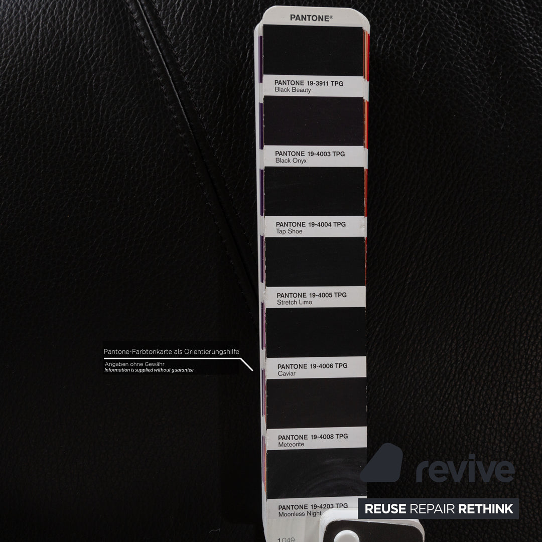 Rolf Benz 322 leather two-seater black sofa couch