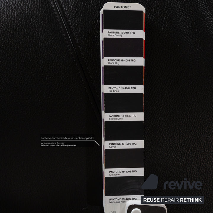 Rolf Benz 322 leather two-seater black sofa couch