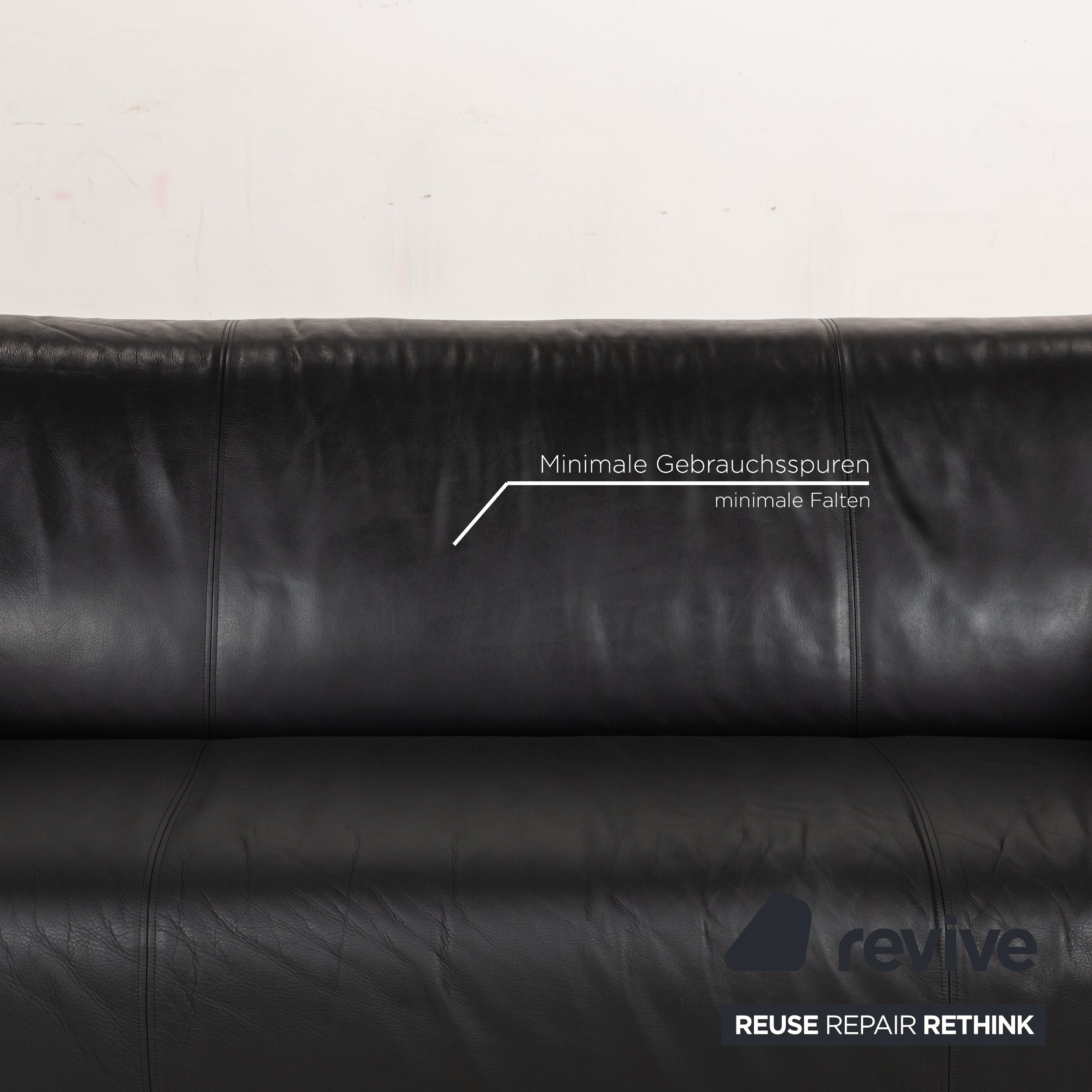 Rolf Benz 322 Leder Zweisitzer Grau Anthrazit Sofa Couch
