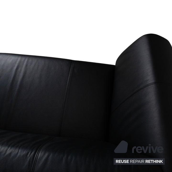Rolf Benz 322 læder 2-personers sort sofa