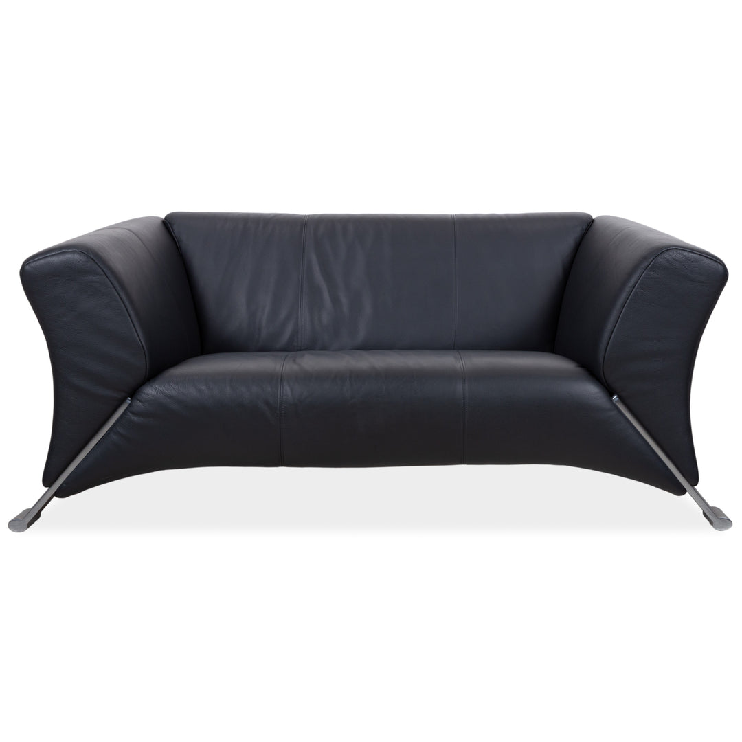 Rolf Benz 322 Leder Zweisitzer Schwarz Sofa Couch