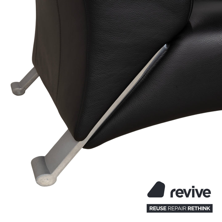Rolf Benz 322 Leder Zweisitzer Schwarz Sofa Couch