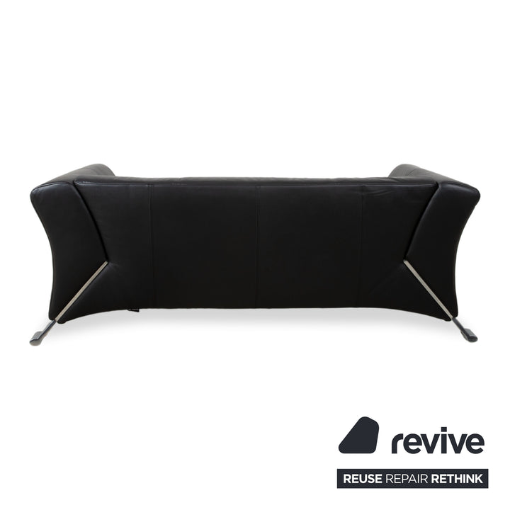 Rolf Benz 322 Leder Zweisitzer Schwarz Sofa Couch