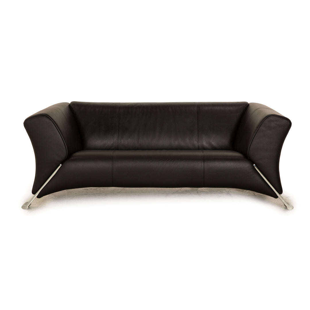 Rolf Benz 322 Leder Zweisitzer Schwarz Sofa Couch