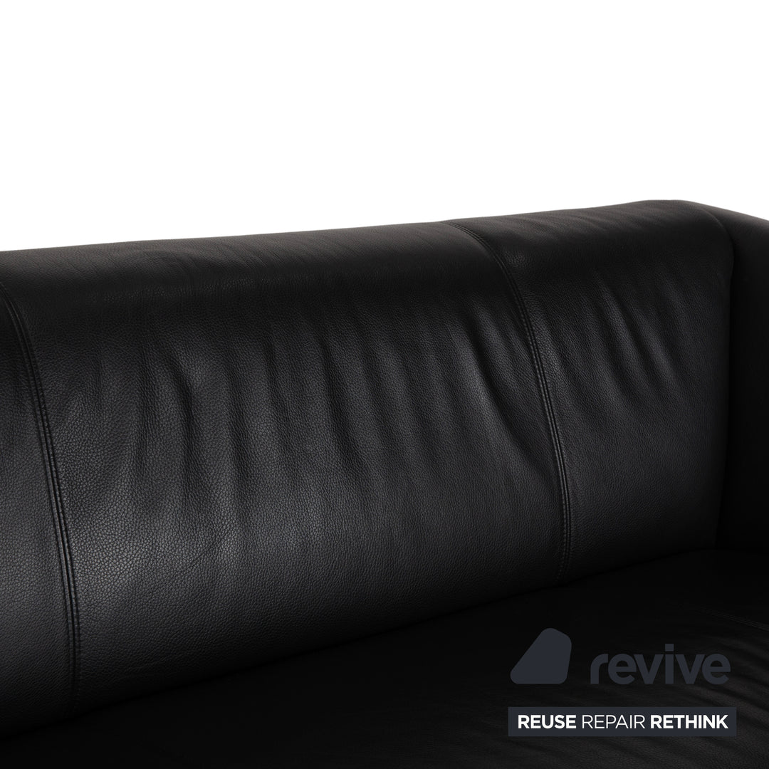 Rolf Benz 322 Leder Zweisitzer Schwarz Sofa Couch