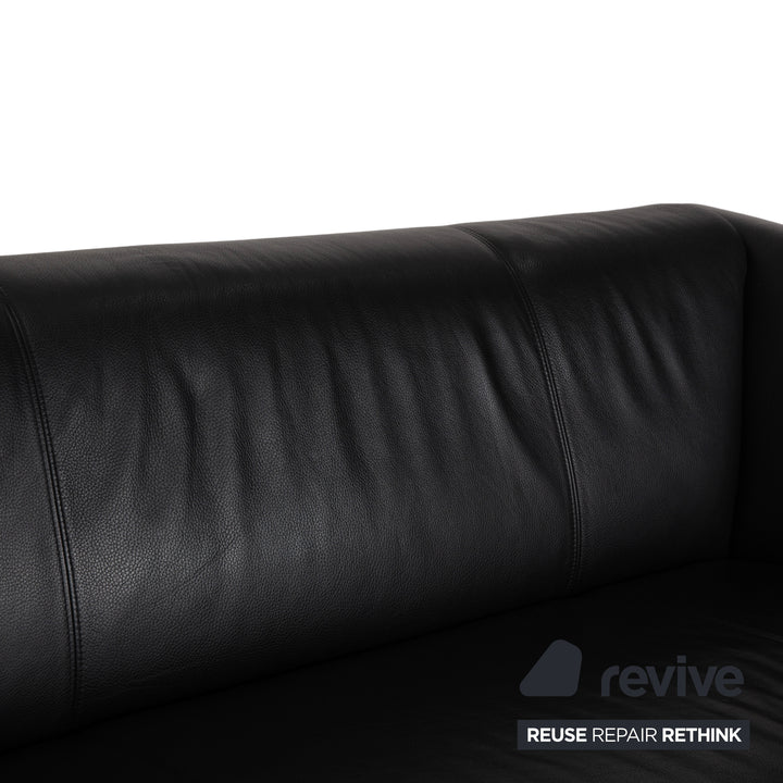 Rolf Benz 322 Leder Zweisitzer Schwarz Sofa Couch