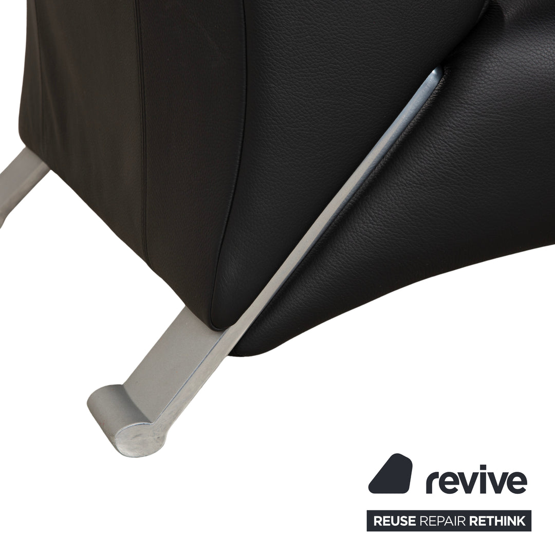 Rolf Benz 322 Leder Zweisitzer Schwarz Sofa Couch