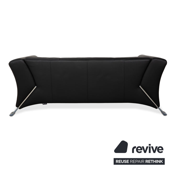 Rolf Benz 322 Leder Zweisitzer Schwarz Sofa Couch
