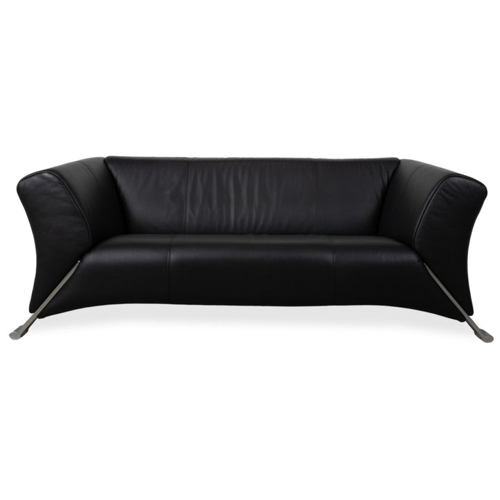 Rolf Benz 322 Leder Zweisitzer Schwarz Sofa Couch