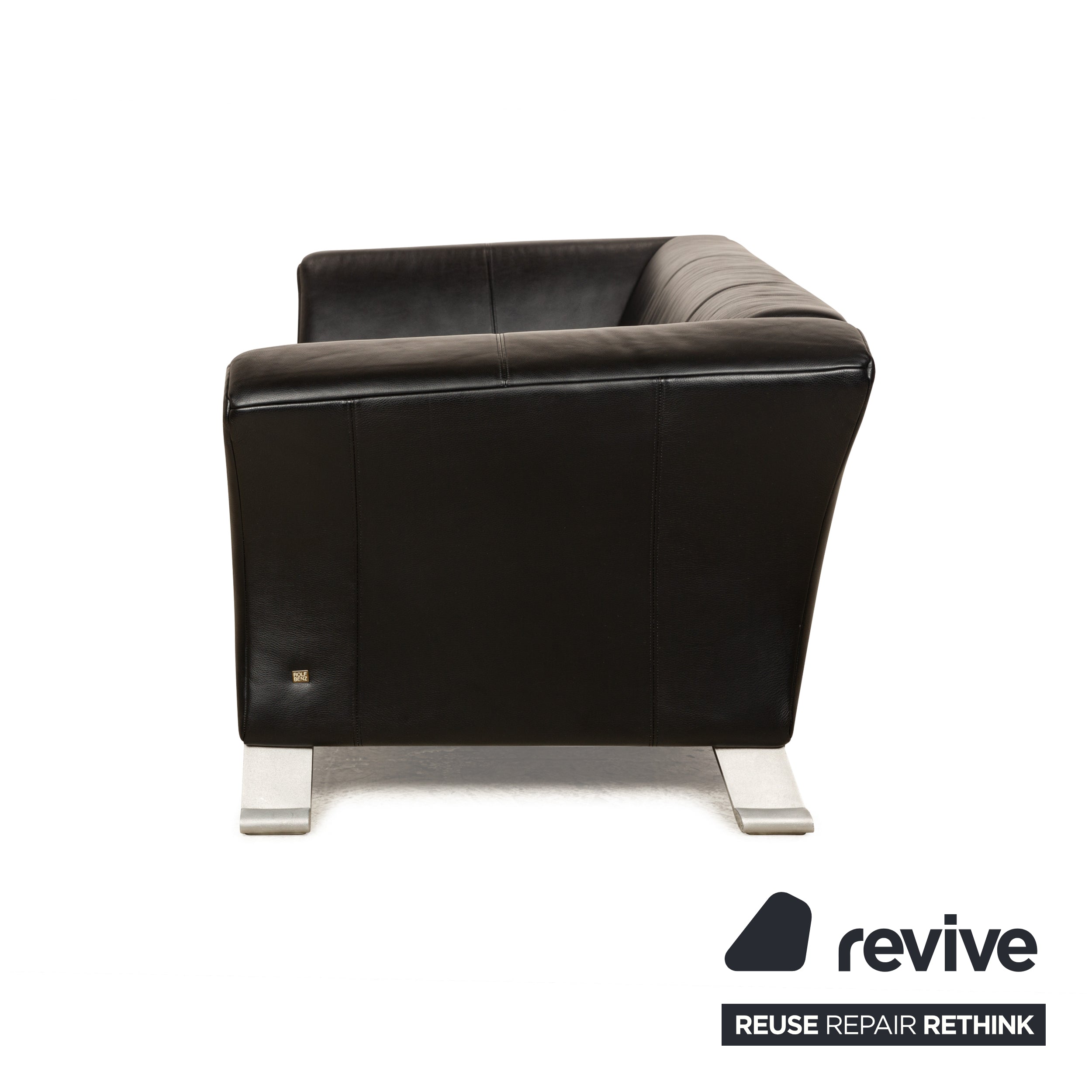 Rolf Benz 322 Leder Zweisitzer Schwarz Sofa Couch