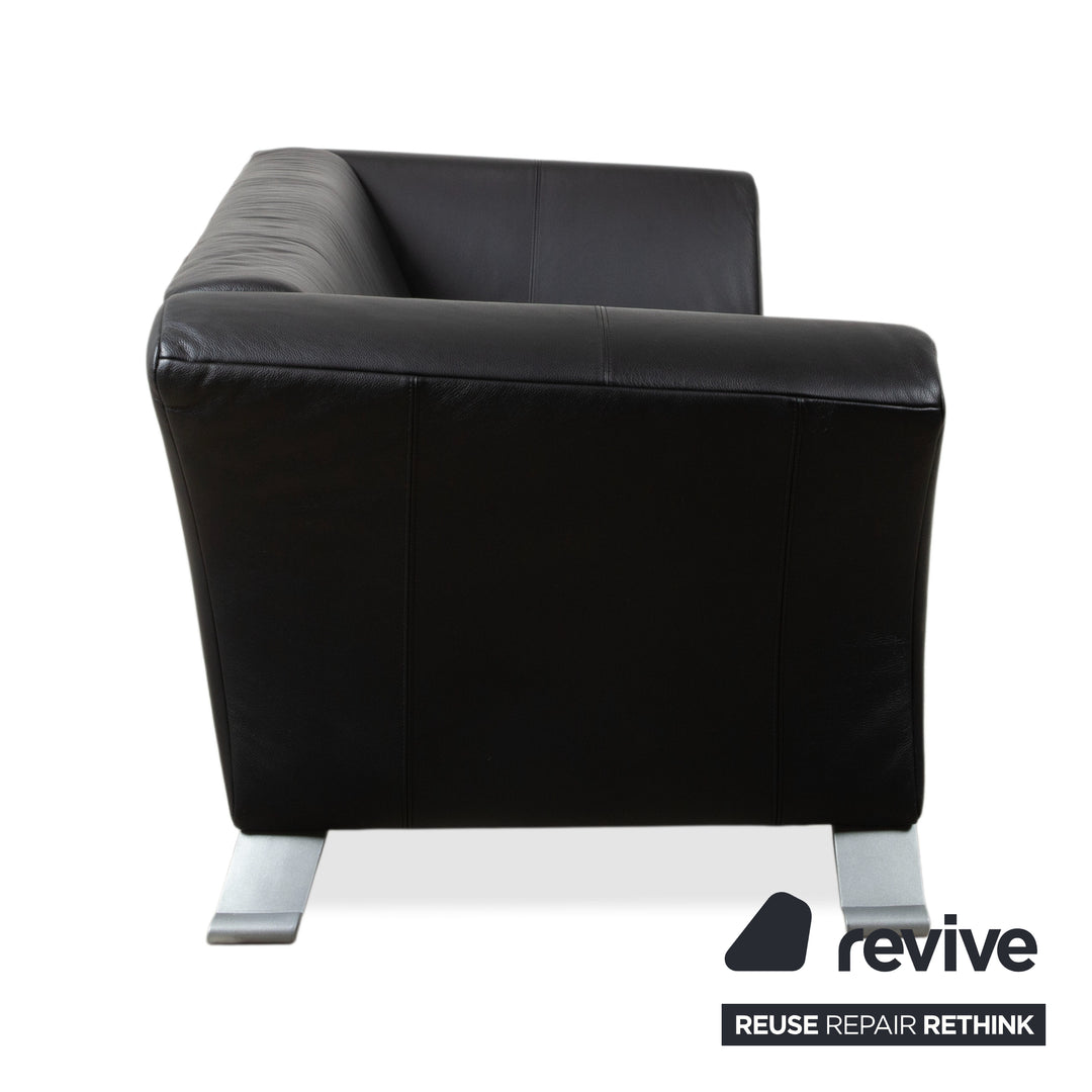 Rolf Benz 322 Leder Zweisitzer Schwarz Sofa Couch