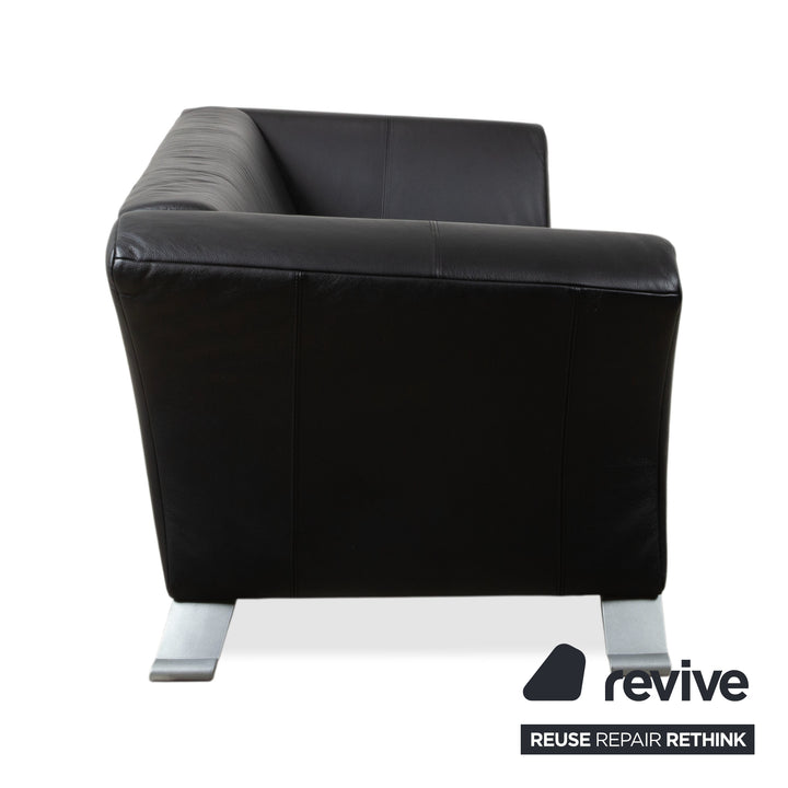 Rolf Benz 322 Leder Zweisitzer Schwarz Sofa Couch
