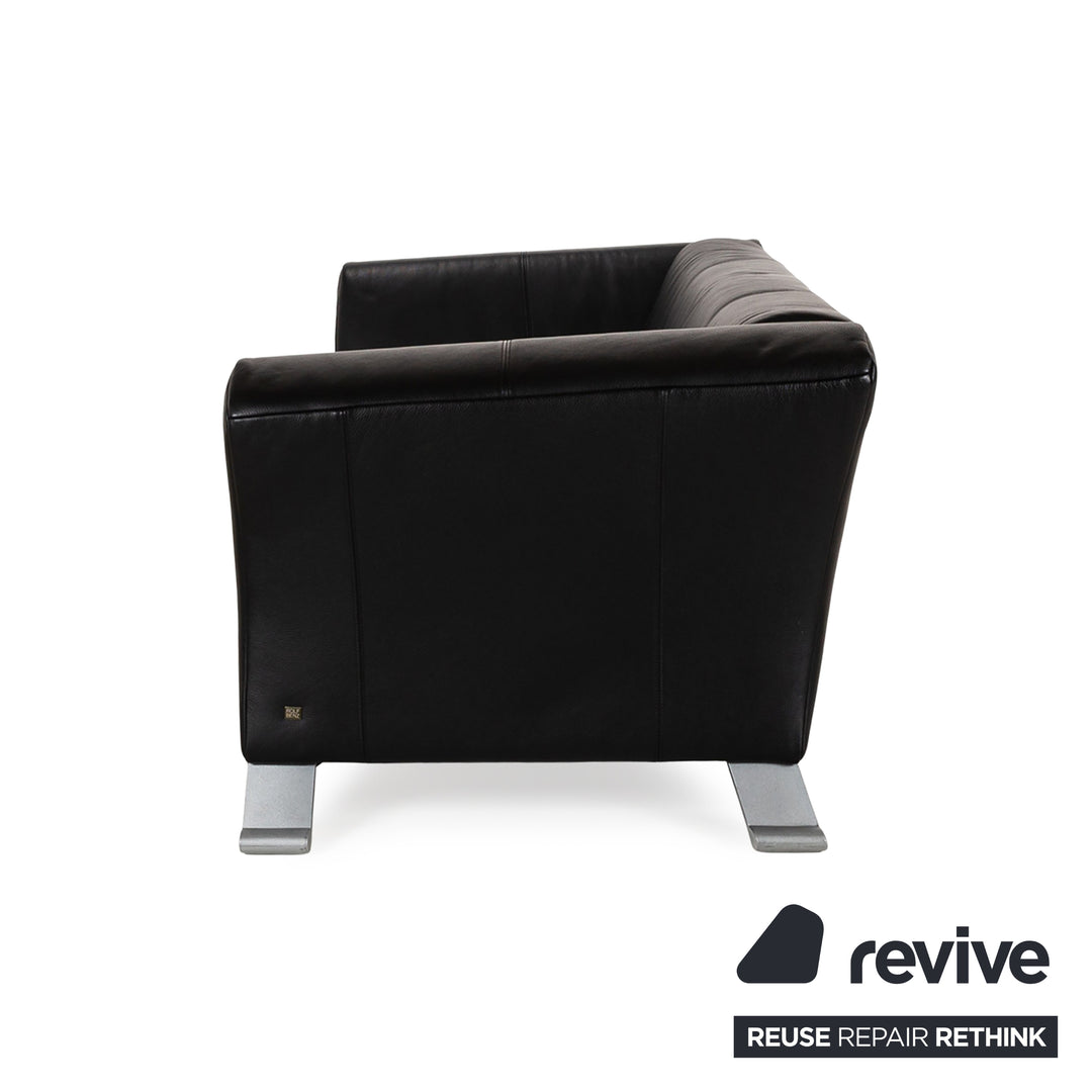Rolf Benz 322 leather two-seater black sofa couch