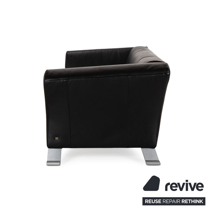 Rolf Benz 322 leather two-seater black sofa couch
