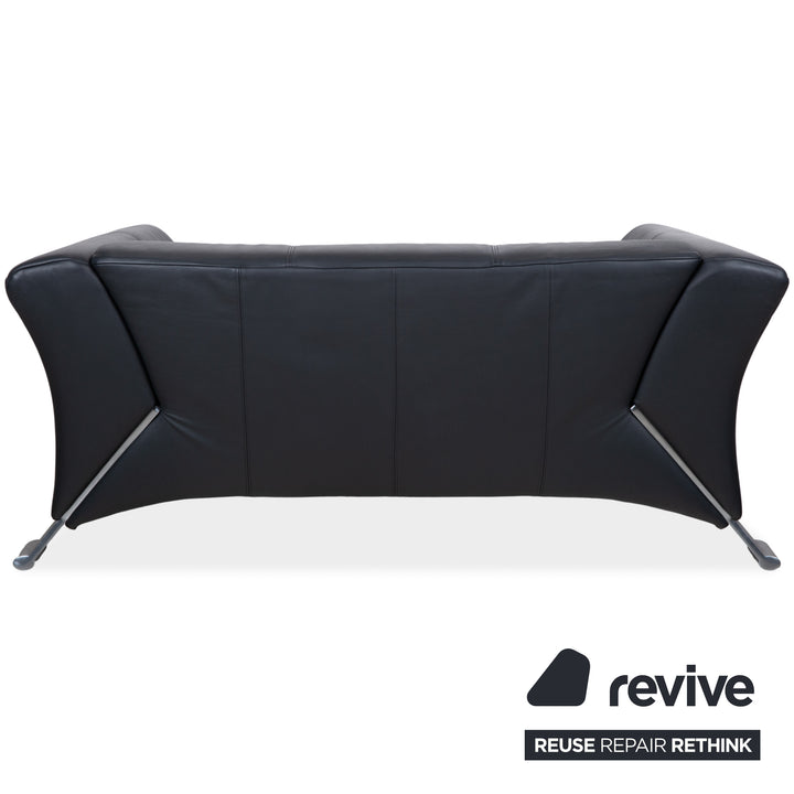 Rolf Benz 322 Leder Zweisitzer Schwarz Sofa Couch