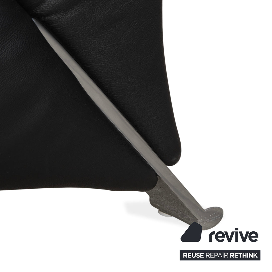 Rolf Benz 322 Leder Zweisitzer Schwarz Sofa Couch