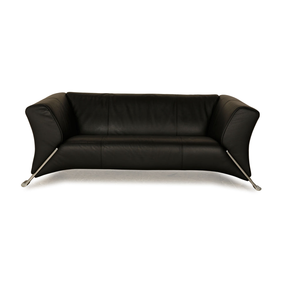 Rolf Benz 322 leather two-seater black sofa couch