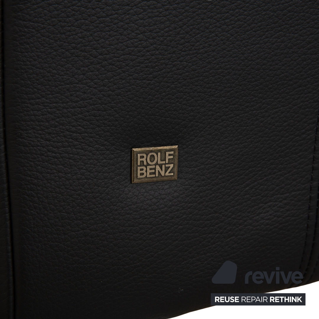 Rolf Benz 322 Leder Zweisitzer Schwarz Sofa Couch