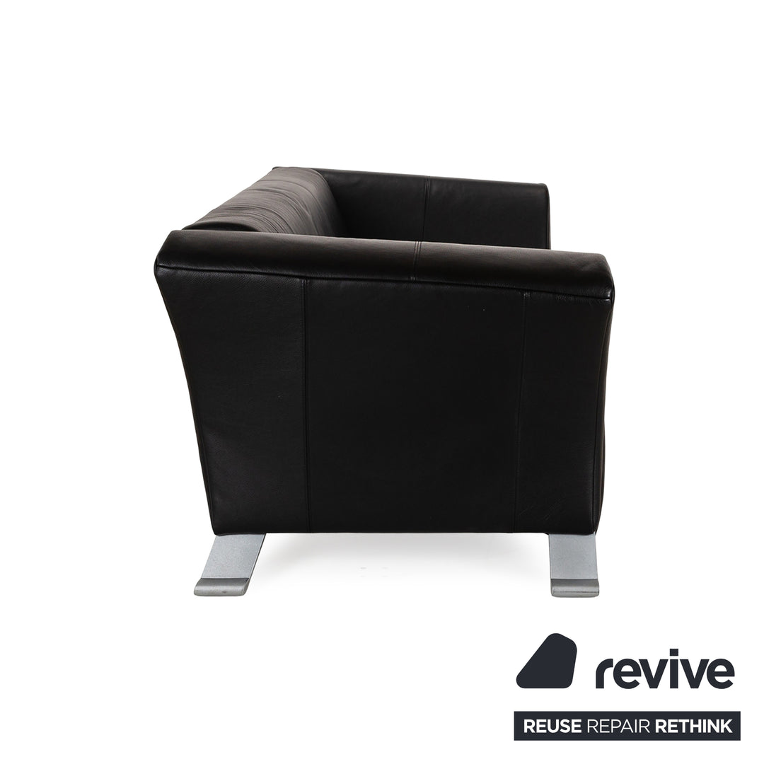Rolf Benz 322 leather two-seater black sofa couch